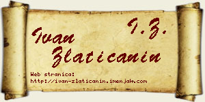 Ivan Zlatičanin vizit kartica